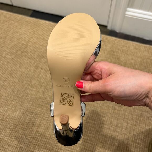 ASOS bebo barely there silver metallic heeled sandal - Picture 7 of 7